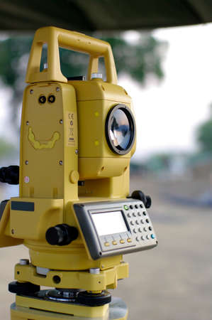 construction and engineering surveyor tool, total stationの写真素材