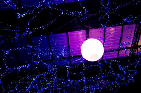 bar light night with big round lightの写真素材