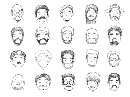 guys with beard style illustrationの写真素材