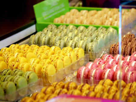 macaron coloful dessert, french iconの写真素材