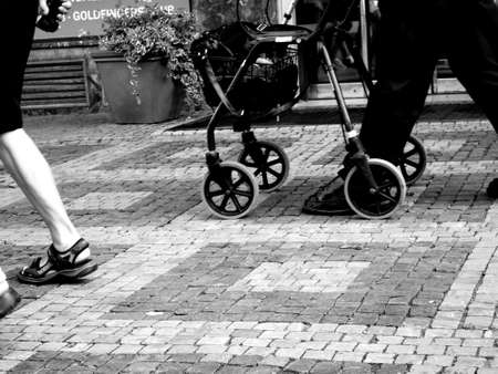 baby trolley, parenting abstract black and whiteの写真素材
