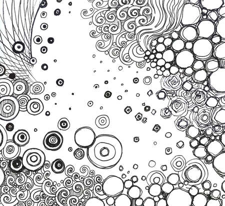 abstract circle background doodle illustrationの写真素材
