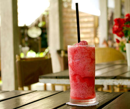strawberry smoothie at the relax resort cafeの写真素材