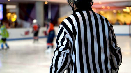 referee in ice hocky game abstract