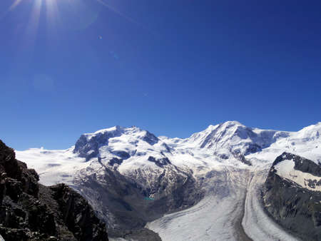 The Gorner Glacier, majestic view in Switzerlandの写真素材