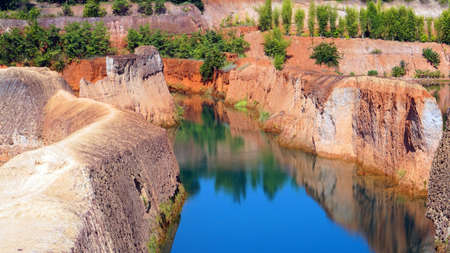 Chiangmai canyon, beautiful landscape from old abandon soil mineの写真素材