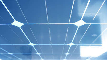 solar cell roof underneath with blue color