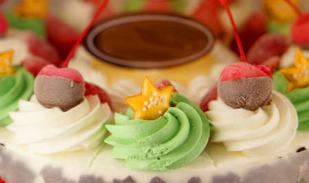 Colourful ice cream cake for celebrationの写真素材