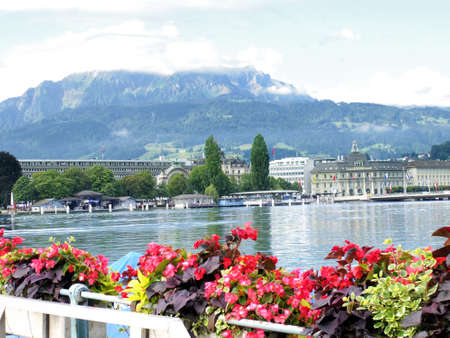 lucerne lake sceneの写真素材