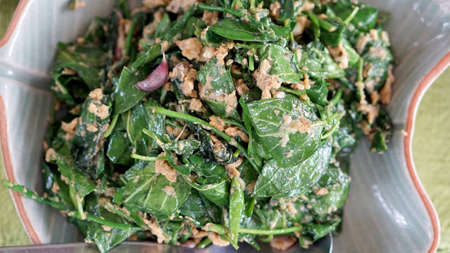 green vegetable stirred fried with egg. Vegetarian dish, Asian cuisineの写真素材