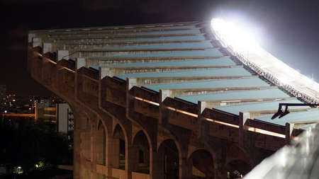 stadium roof architect and light at night