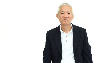 business asian man manager success smile on white isolated backgroundの写真素材