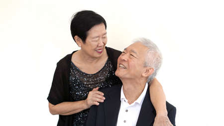 Asian senior partner dress in formal attire. Love life family business concept