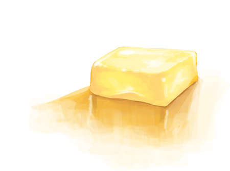 realistic soft yellow butter bar digital painting illustrationの写真素材