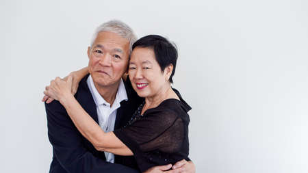 Happy Asian senior couple. Success in business and life, stay togher foreverの写真素材