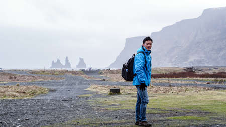 Asian traveler man advanture to Iceland, dream trip