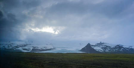 Vatnajokull glacier of Iceland far view from road tripの写真素材
