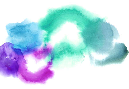 Wet colorful watercolor spot illustartion elements with copy spaceの写真素材