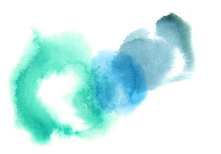 Wet colorful watercolor spot illustartion elements with copy spaceの写真素材