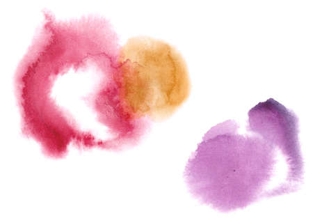 Wet colorful watercolor spot illustartion elements with copy spaceの写真素材