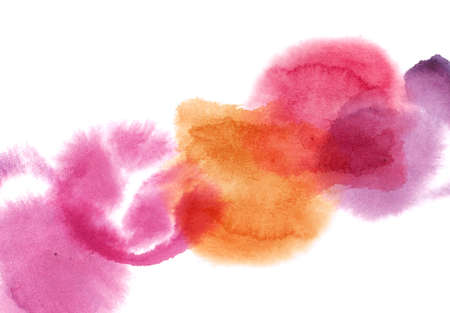 Wet colorful watercolor spot illustartion elements with copy spaceの写真素材