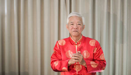 Asian Chinese senior Chinese new year celebrationの写真素材