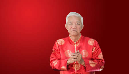 Asian Chinese senior Chinese new year celebrationの写真素材