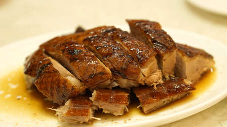 Hong Kong roasted goose Chinese delicacy cuisine iconic dishの写真素材