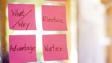 Power electric brainstrom sticky note glass wall meeting roomの写真素材