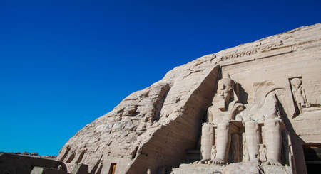 Asian tourist travel to Abu simbel temple historic landmark of Egyptの写真素材