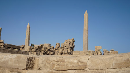 Great Obelisk monuments at Karnak temple Luxor Egypt landmark for pharoahのeditorial素材