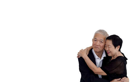 Asian executive senior couple successful family business wearing suit professionalの写真素材