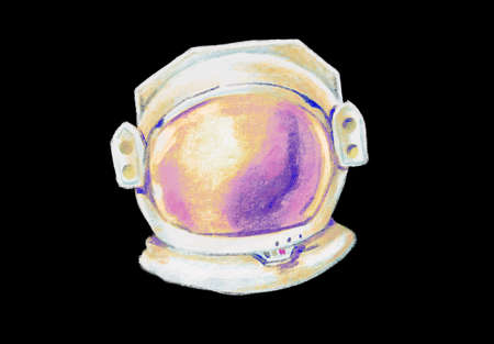 astronaut space helmet artistic sketh illustration paintingの写真素材