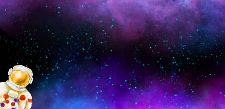 astronaut spacesuit universe artistic sketh illustration painting style artの写真素材