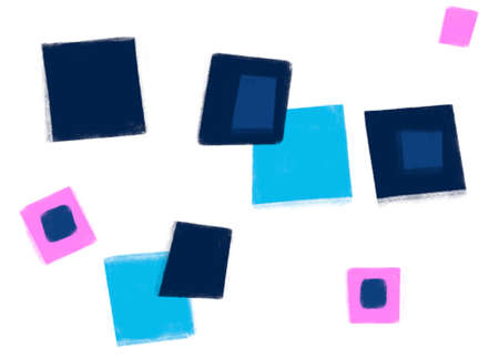 Neon tokyo pink moderndeccoration geometric squres perspective 3D style hand draw illustrationの写真素材