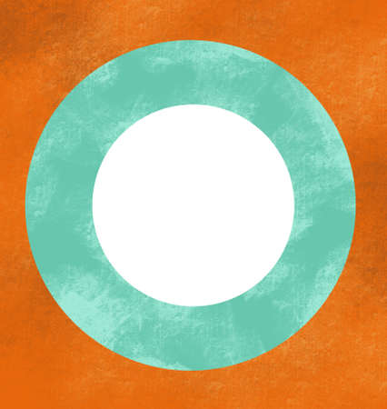 Copper green oxidized texture painting with ring frame background illustration artの写真素材