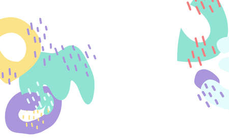 KId pastel fun colorful freeform organic boho doodle shape hand draw illustration banner element