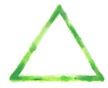 Geometric shape triangle hand drawin in watercolor brush line decorative abstract modern element artの写真素材