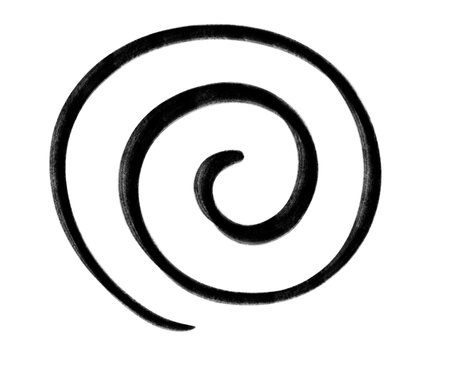 black ink line swirl doodle freehand sketch drawing shape form abstrat element artの写真素材