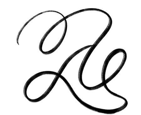 black ink line swirl loop doodle freehand sketch drawing shape form abstrat element artの写真素材
