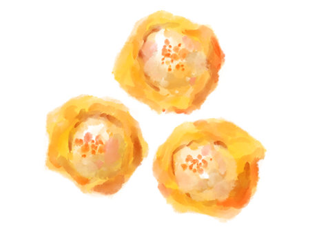 Chinese food pork dumplings dim sum yum cha watercolor painting illustration artの写真素材