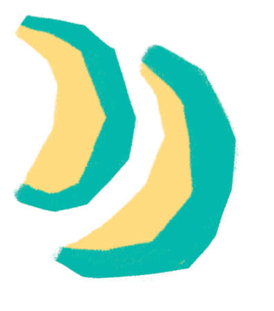 Avocado breakfast food set elements hand drawn doodle minimal style pastel color illustration artの写真素材