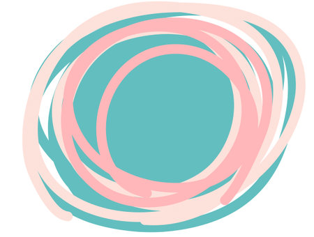 Pastel red green blob organic doodle hand drawing shape and form illustration background art elementの写真素材