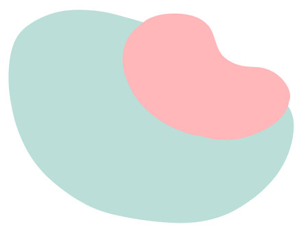 Pastel red green blob organic doodle hand drawing shape and form illustration background art elementの写真素材