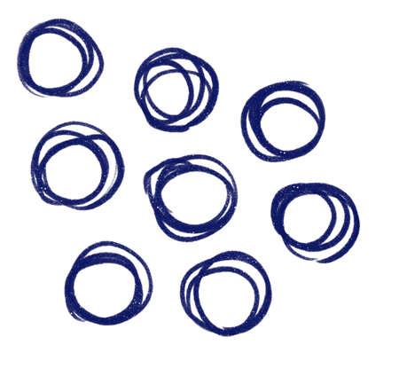 Japanese style doodle pattern decoration drawing blue and gold color hand sketch style illustration art elementの写真素材