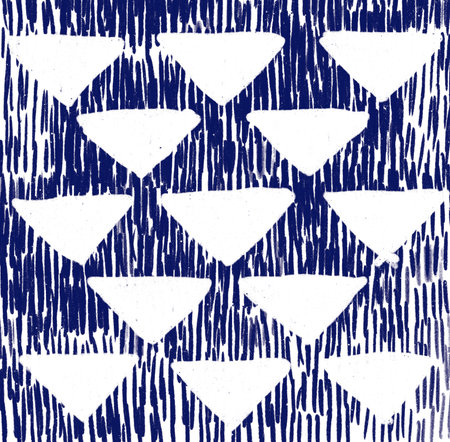 Japanese style doodle pattern decoration drawing blue and gold color hand sketch style illustration art elementの写真素材