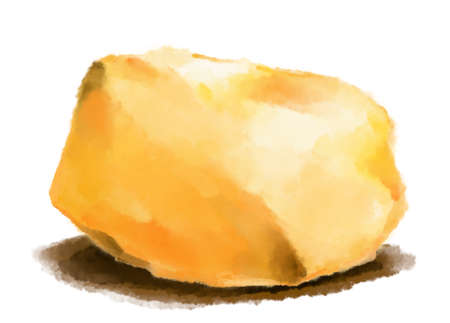 Watercolor food painting melt yellow butter illustration artの写真素材