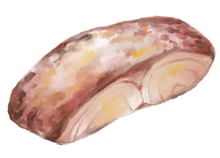 Grill fillet red snapper fish seafood steak watercolor painting illustration artの写真素材