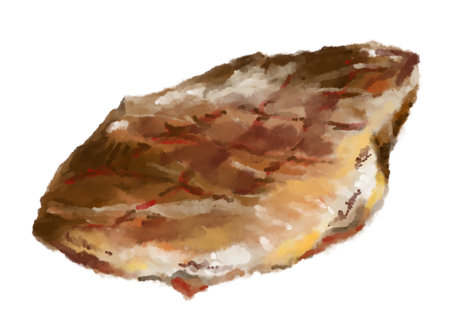 Beef brisket slice barbecue yakiniku japanese style food watercolor illustration food artの写真素材