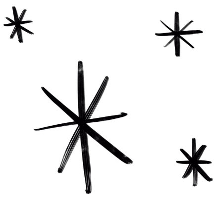 star doodle freehand sketch drawing shape form abstrct element of night sky shiningの写真素材